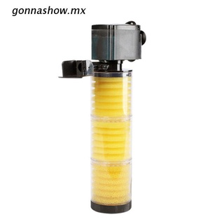 gonnashow.mx 3 en 1 acuario filtro interno tanque de peces sumergible bomba de oxigenación spray wp-3300b purificador de agua filtración