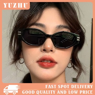 (YUZHU) Ins moda pequeño marco Irregular Hip Hop gafas de sol mujer Retro ojo de gato