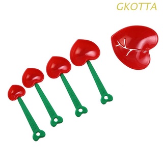 gkot 5 unids/set cucharas medidoras en forma de corazón harina azúcar condimento café cuchara cocina cocina hornear herramientas