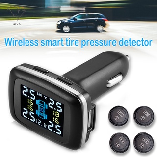 Detector de presión de neumáticos inteligente inalámbrico con 4 sensores y Kit Monitor de neumáticos de coche para el puerto de encendido alarma de seguridad para Auto TIKTOK @MY