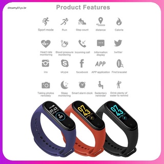 Reloj Inteligente M4 De promoción/monitoreo fitness/monitoreo De frecuencia cardiaca/recordatorio/pantalla Colorida/pulsera deportiva (8)