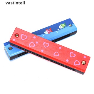 [vastintell] Professional 16 Hole Two Rows Harmonica Key of C Mouth Metal Organ for Beginners .