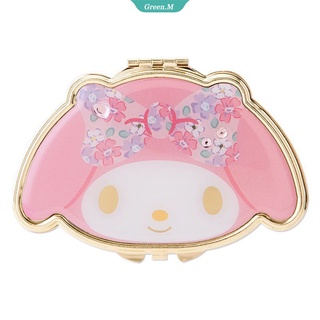 Lindo Sanrio My Melody Niñas Espejo De Maquillaje Portátil Hello Kitty Cinnamoroll De Dibujos Animados Pequeño Regalo De Cumpleaños [GM] (2)