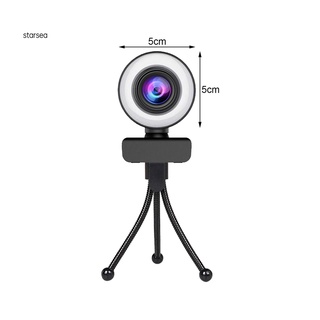 stsez plug play pc cámara web 1080p/2k usb pc webcam relleno de luz anillo de luz de relleno para transmisión en vivo (5)
