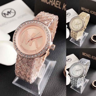 [on sale]Michael Kors Women's Watch with Luxury Texture Quadrilateral Braided Strap Diamond-rimmed Dial