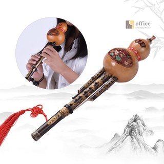 Mus Hulusha Pacurbit Flauta Étnica china hecha a mano De bambú negro Instrumento Musical llave C con estuche Para principiantes Amantes De la Música