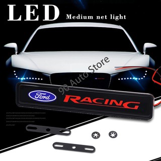 Modificado 3D Coche Parrilla Delantera Emblema Insignia Auto Campana Luz LED Para Ford Mustang Territorio Ecosport Everest
