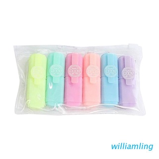 willi 6pcs Mini colorido Color caramelo resaltadores de arte promocional marcadores fluorescentes regalo papelería para adultos niños