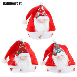 rainbowcat~ feliz navidad sombrero de felpa bosque santa claus sin cara gorra de navidad fiesta accesorios niño (1)