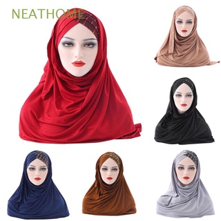 NEATHOME Nuevo Gorra de turbante Sombrero de Baotou Lentejuela Pañuelo Mujeres Señoras Seda de la leche Bufanda de costura Malasia musulmán hijab/Multicolor (1)