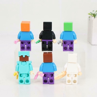 6 pzas bloques De Minecraft Figuras Fit personajes De construcción Lego World Mini My Series (6)