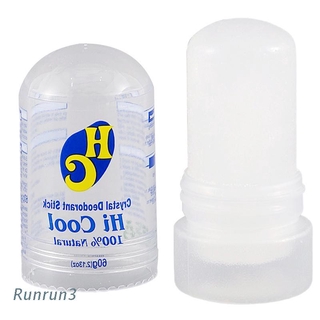 RUN 60g Natural Rhinestone desodorante Alum Stick cuerpo removedor de olores antitranspirante