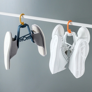 RETRO multiusos zapatos estante de secado de plástico Vertical colgar sandalias gancho nuevo a prueba de viento balcón al aire libre sol ropa titular/Multicolor (8)