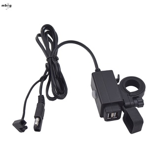 Mg motocicleta SAE a USB adaptador cargador Kit Cable adaptador adaptador de doble puerto enchufe de alimentación cargador de teléfono (4)