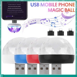 Entrega rápida Mini USB RGB LED Disco Stage Lighting Ball DJ Crystal Magic Light Home Party qin01.mx