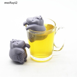 [meifuyi2] infusor de té en forma de hipopótamo de silicona suelto colador de especias de hierbas filtro flotante 768o