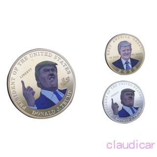 ♡Hacha❂Moneda conmemorativa presidente Trump medalla Color impreso lado exquisito Metal en relieve moneda conmemorativa