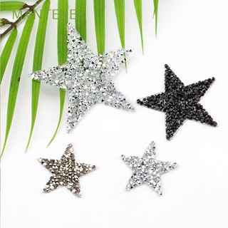 MANTENER High Quality Clothing Accessories Multiple Sizes Pentagram Sticker Rhinestone Patches DIY Crafts New Star Motifs Thermal Transfer Garment Decoration Hotfix/Multicolor