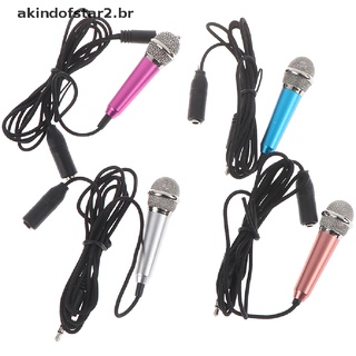 micrófono mini ktv portátil estéreo de 3.5 mm karaoke ktv micrófono para celular/pc