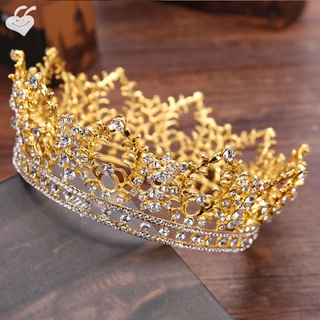 gran círculo completo rhinestone corona novia princesa corona accesorios de boda corona europea reina cristal accesorios de pelo