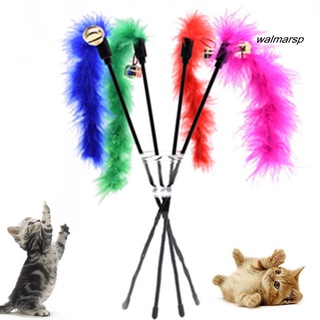 Pet gato gatito Teaser Catcher plástico palo varita campana pluma juguete interactivo