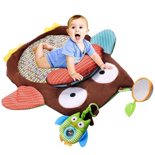 hkanda lindo de dibujos animados búho bebé bebé barriga tiempo de rastreo estera de juego almohadilla de juego almohada juguete