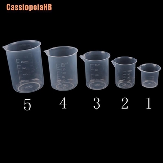 (cassiopeiahb) 2pcs transparente laboratorio de cocina plástico volumétrico vaso medidor (1)