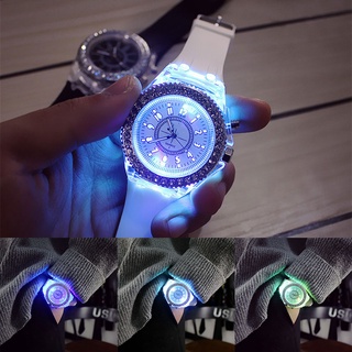 Nueva Venta Caliente Flash Luminoso Reloj De Luz Led Personalidad Tendencias Estudiantes Amantes jellies Mujer Relojes De Los Hombres Pulsera