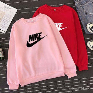 🙌 Nike suelta impresión blusa de manga larga sudadera con capucha moda pareja camisa pareja ropa Tops L6jn