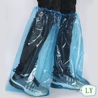 Ly 5 pares de fundas de plástico grueso antideslizante para zapatos de lluvia desechables de buena calidad Protector de alta parte superior impermeable