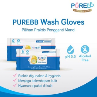 Pure BB PureBb guantes de lavado de bebé desechables bebé toalla contenido 5 y 10