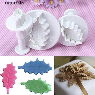 tututrain 3 pzs cortador/cortador de galletas de hojas/fondant sugarcraft/molde para decoración de pasteles mx