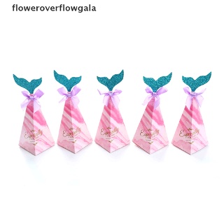 floweroverflowgala 10pcs cola de sirena papel caramelo caja de regalo bolsas de palomitas cajas de niños fiesta decoración ffl