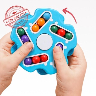 Intelectual dedo mágico frijol de doble cara de disco mágico de la yema de los dedos cubo mágico juguete Bean Top I9S1