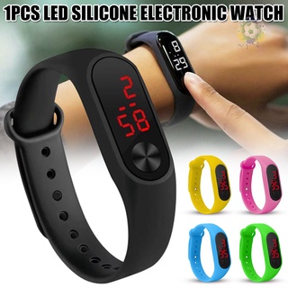 Reloj de pulsera de silicona flash para hombres y mujeres electrónico colores caramelo relojes LED Casual deportivo reloj
