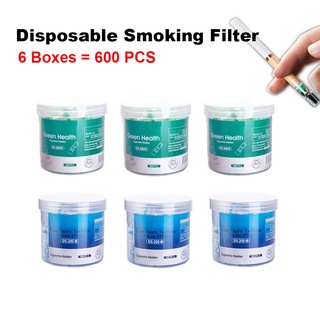 Juego de 600 filtros desechables para fumar, pipa, filtro de cigarrillos, soporte para reducir la limpieza alquitrán, accesorio para fumar