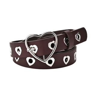 lindo corazón de metal clip hebilla cinturón moda elegante simple cuero sintético cinturones para las mujeres jeans señoras harajuku accesorios