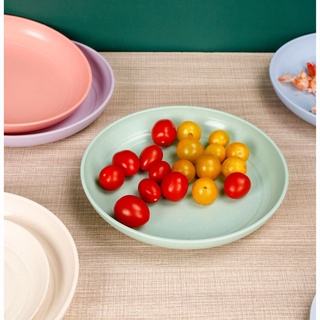 superior0 placa de plástico hogar platos de cena platos vajilla fruta ligera paja de trigo snack bandeja de hueso/multicolor (5)