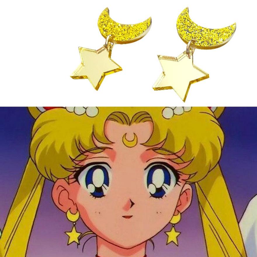 Sailor Moon Cosplay pendientes de tuerca Anime dulce pendientes disfraz