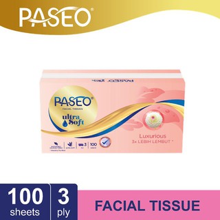 Tisu PASEO ULTRASOFT Soft 100 hojas 3 capas suave tejido FACIAL lujoso SOFTPACK