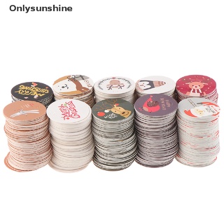 <Onlysunshine> 100 unids/set DIY Kraft etiquetas de navidad etiquetas de papel Kraft etiqueta colgante etiqueta