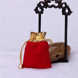 larina 12pcs joyería bolsa de oro borde boda favor cordón bolsa de regalo de lana pack de franela rojo terciopelo/multicolor (6)