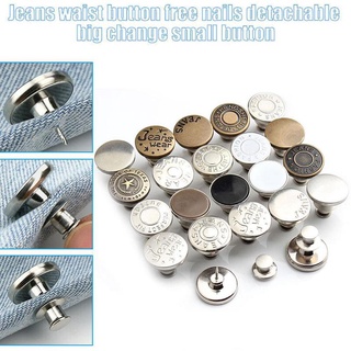 Botón De Jeans Retráctil Ajustable Extraíble Sin Grapas Metal B6J8 Botones M5R7