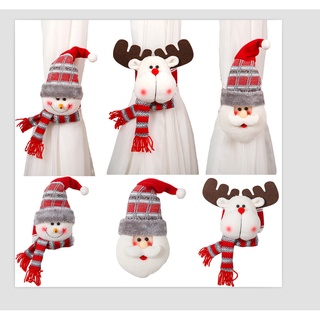 lh cortina de navidad hebillas tiebacks decoraciones - santa claus holdback decoración muñeco de nieve cortinas titular para casa ventana adornos de navidad regalo