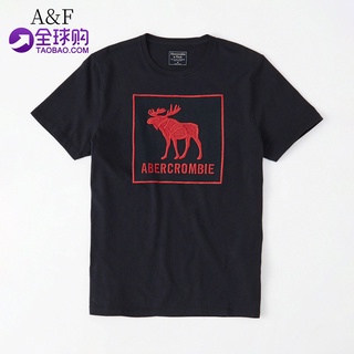 American Abercrombie Fitch algodón puro tendencia Af manga corta T-shirt hombres suelto verano media manga cuello redondo ropa