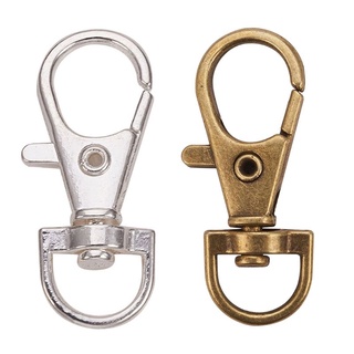 DU 50 Pcs Metal Silver Swivel Clasps Lanyard Snap Hook Lobster Claw Clasp DIY Keychains Split Key Ring FJewelry Making