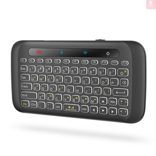 Ghz teclado inalámbrico colorido retroiluminación Touchpad de mano mando a distancia con gran Panel táctil IR aprendizaje para Smart TV Android TV Box PC portátil