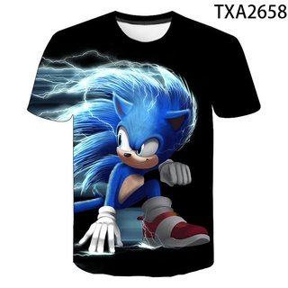 [Listo Stock] Sonic the hedgehog 3D Estampado Patrón t-shirt Moda Chico Corto Camiseta Fresco Cosplay Chica Tops Verano 2022