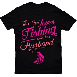 Camiseta The Loves Fishing Com Her Marido Fisher Wofe cónyuge