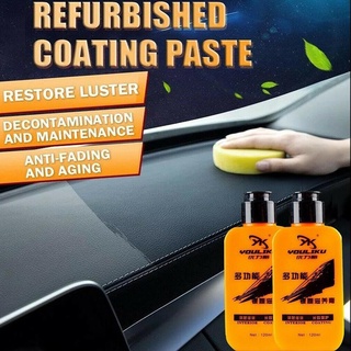 120ml interior renovación revestimiento crema cuero salpicadero cera acristalamiento mantenimiento de polvo coche l0i8